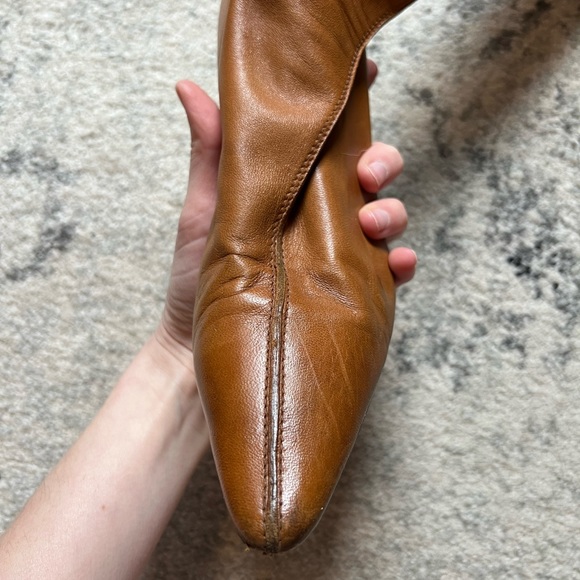 Walter Steiger Leather Boots Exposed Back Zipper Pointed Toe Size 35.5 - Picture 7 of 13